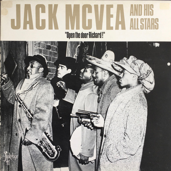 Front cover of Jack McVea And His All Stars – Open The Door Richard!, Jukebox Lil, Sweden, 1984