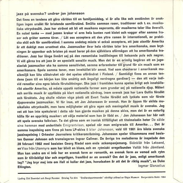 Jan Johansson – Jazz På Svenska, image 2