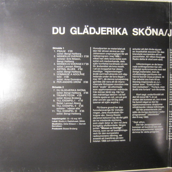 Jan Johansson – Du Glädjerika Sköna, image 3