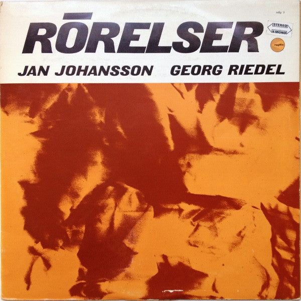 Front cover of Jan Johansson / Georg Riedel – Rörelser, Megafon, Sweden, 1963