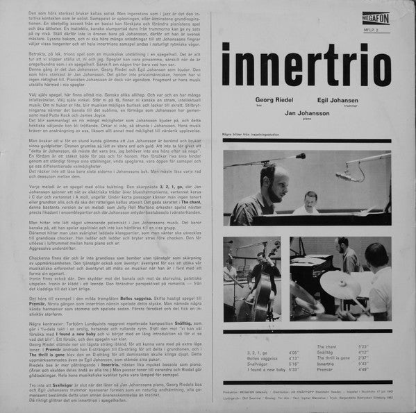 Jan Johansson Trio – Innertrio, image 3