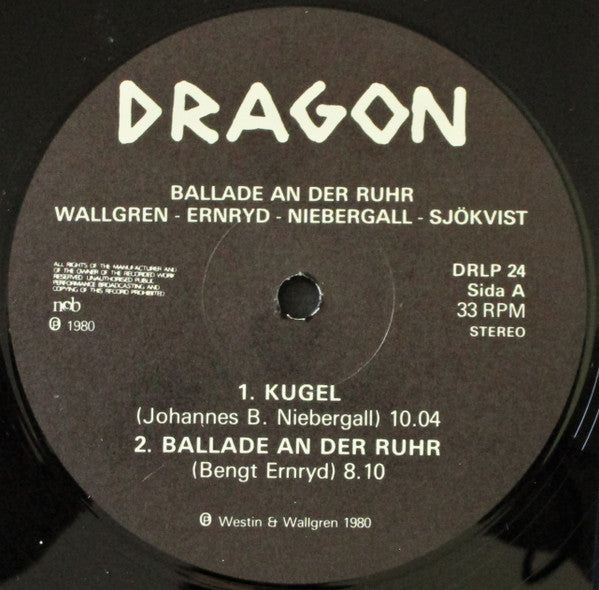Wallgren ● Ernryd ● Niebergall ● Sjökvist – Ballade An Der Ruhr, image 3