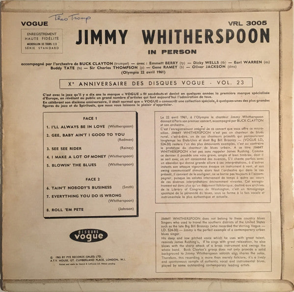 Jimmy Whitherspoon – In Person, image 2