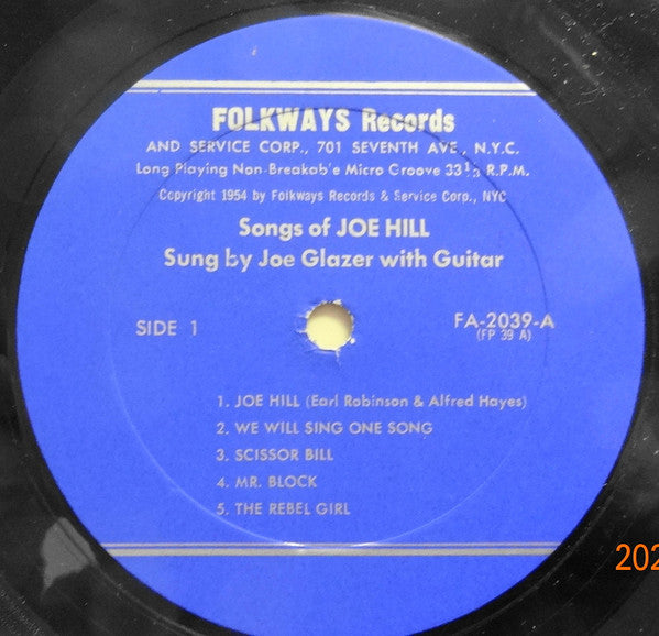 Joe Glazer – Songs Of Joe Hill Sung By Joe Glazer, image 3
