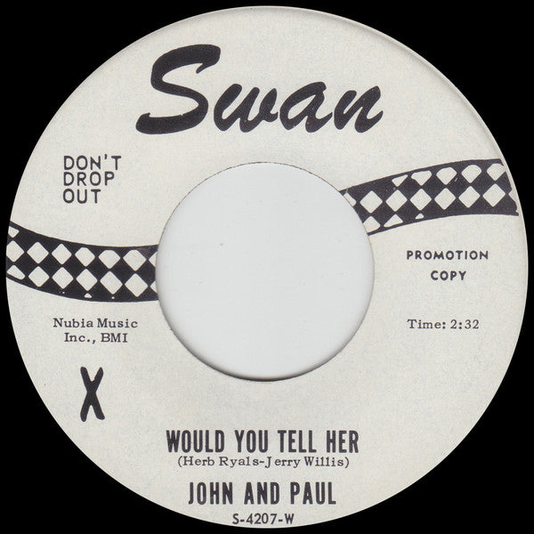 Front cover of John And Paul – Would You Tell Her, Swan, US, 1965
