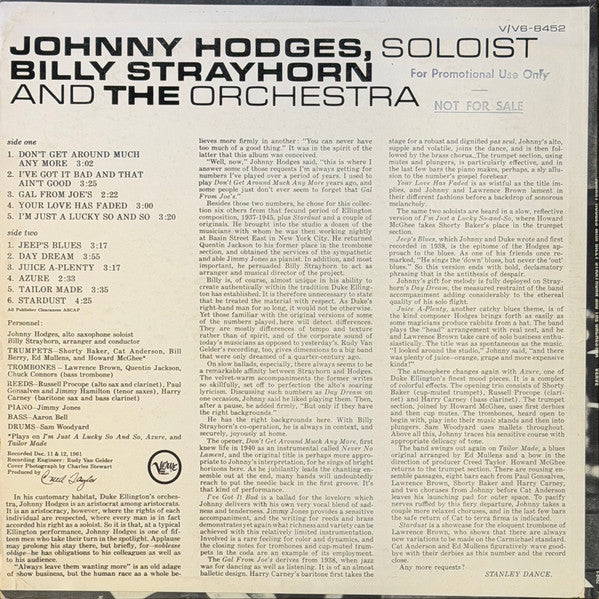 Johnny Hodges With Billy Strayhorn – Johnny Hodges With Billy Strayhorn And The Orchestra, image 2