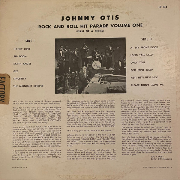 Johnny Otis – Rock 'N Roll Hit Parade Volume 1, image 2