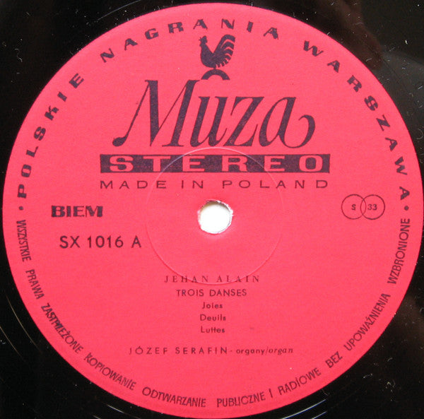 Józef Serafin, Jehan Alain – Józef Serafin Plays Organ Works By Jehan Alain, image 3