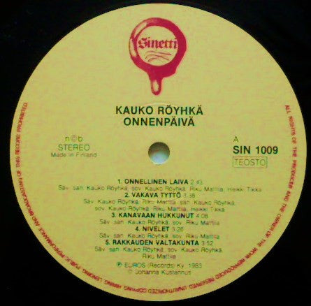 Kauko Röyhkä – Onnenpäivä, image 3