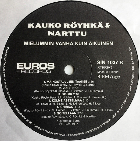 Kauko Röyhkä & Narttu – Mielummin Vanha Kuin Aikuinen, image 4