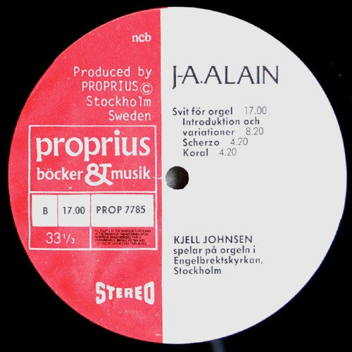 Kjell Johnsen - Poulenc / Alain – Concerto Pour Orgue / Suite Pour Orgue, image 4
