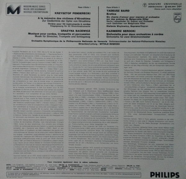 Penderecki / Bacewicz / Baird / Serocki – A La Mémoire Des Victimes D'Hiroshima, image 3