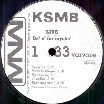 KSMB – Live - De' E' För Mycke', image 3