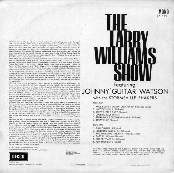 The Larry Williams Show Featuring Johnny 'Guitar' Watson With The Stormsville Shakers – The Larry Williams Show Featuring Johnny 'Guitar' Watson With The Stormsville Shakers, image 2