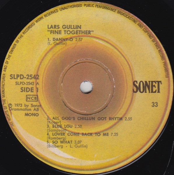 Lars Gullin – Fine Together, image 3