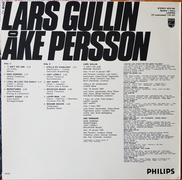 Lars Gullin / Åke Persson – Lars Gullin - Åke Persson, image 2