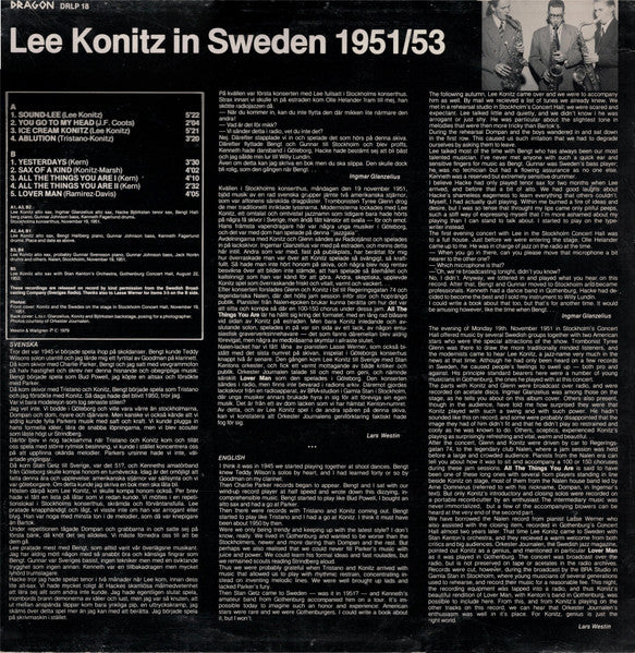 Lee Konitz – Sax Of A Kind (Lee Konitz In Sweden 1951/53), image 2