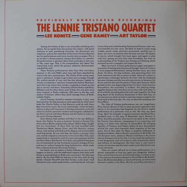 The Lennie Tristano Quartet – The Lennie Tristano Quartet, image 2