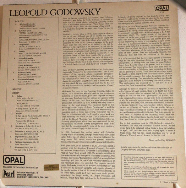 Leopold Godowsky, Chopin, Schubert, Henselt, Rubinstein – Leopold Godowsky, image 2