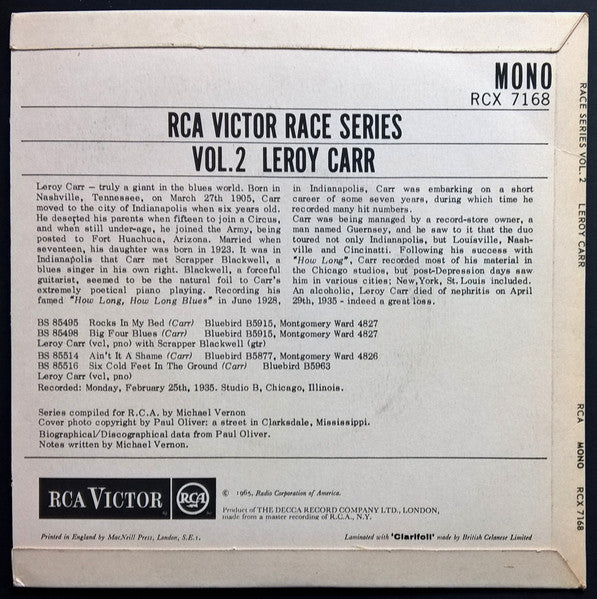 Leroy Carr – RCA Victor Race Series Vol.2, image 2
