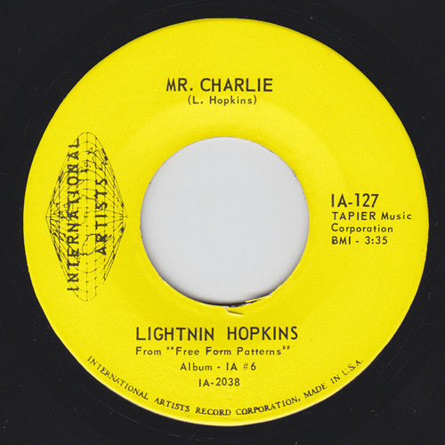 Front cover of Lightnin Hopkins – Mr. Charlie, International Artists, US, 1968