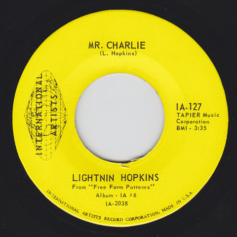 Front cover of Lightnin Hopkins – Mr. Charlie, International Artists, US, 1968