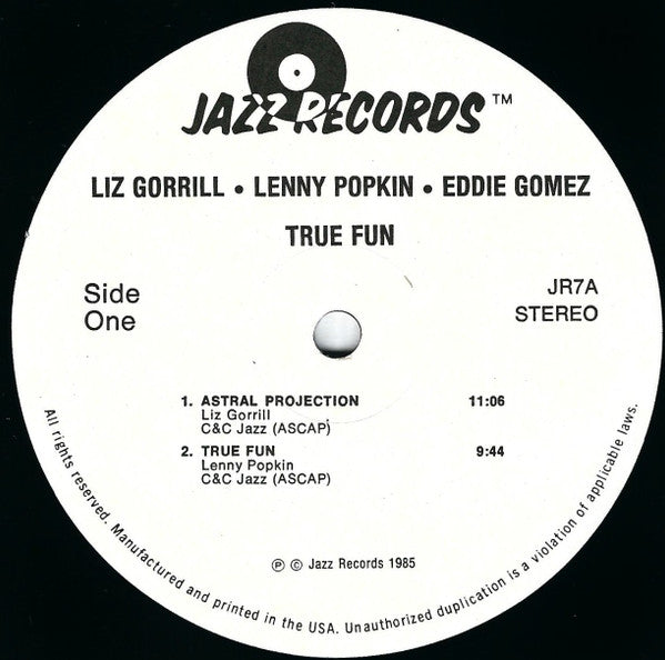 Liz Gorrill, Lenny Popkin, Eddie Gomez – True Fun, image 3