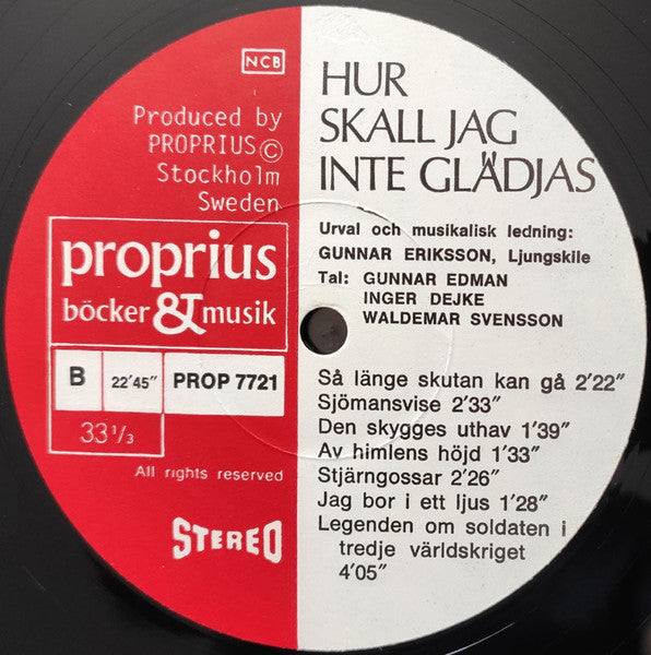 Ljungskile Folkhögskola, Gunnar Eriksson – Hur Skall Jag Inte Glädjas, image 5