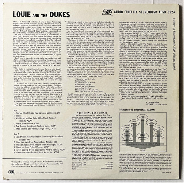Louis Armstrong And The Dukes Of Dixieland – Louie And The Dukes Of Dixieland, image 3
