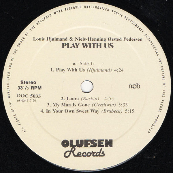 Louis Hjulmand & Niels-Henning Ørsted Pedersen – Play With Us, image 3