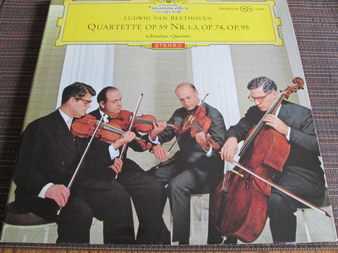 Front cover of Ludwig van Beethoven - Amadeus-Quartett – String Quartets Op. 59 No. 1-3, Op. 74, Op. 95, Deutsche Grammophon, Germany, 1962