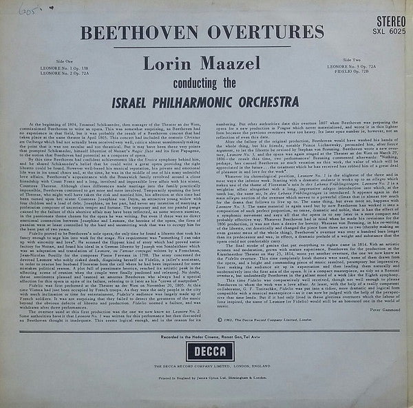 Beethoven - Lorin Maazel, Israel Philharmonic Orchestra – Beethoven Overtures, image 2