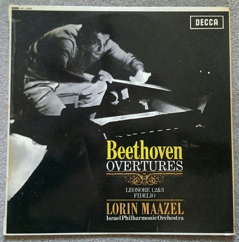 Front cover of Beethoven - Lorin Maazel, Israel Philharmonic Orchestra – Beethoven Overtures, Decca, UK, 1962