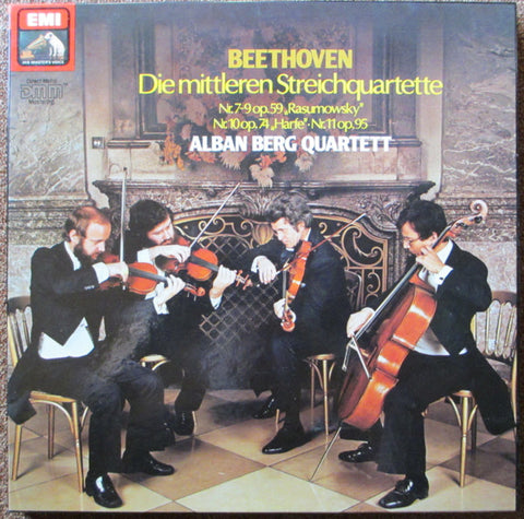 Front cover of Beethoven, Alban Berg Quartett – Die Mittleren Streichquartette Nr. 7 - 9 Op. 59 "Rasumovsky" • Nr. 10 Op. 74 "Harfe" • Nr. 11 Op. 95, His Master's Voice, Germany, 1985