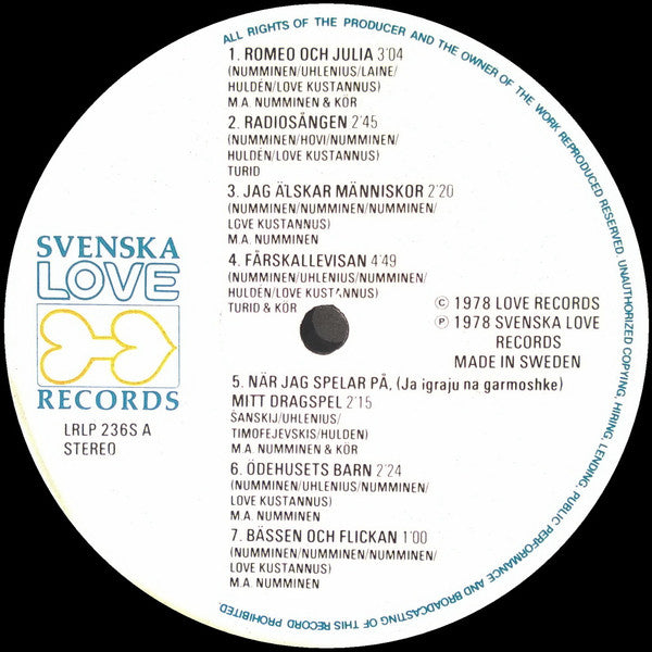 M.A. Numminen & Turid – Fårskallevisor, image 3