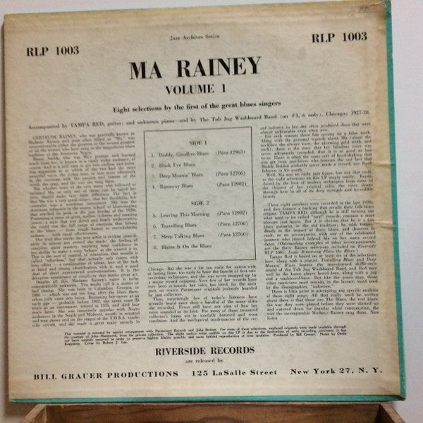 Ma Rainey – Ma Rainey (First Of The Great Blues Singers) VOLUME 1, image 4