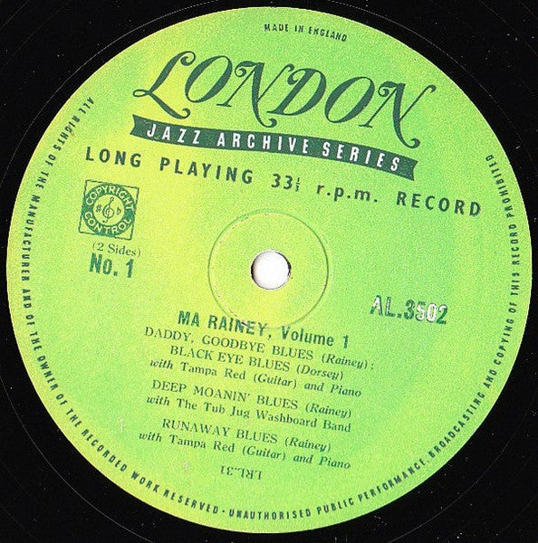 Ma Rainey – First Of The Great Blues Singers Volume 1, image 2