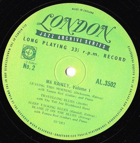 Ma Rainey – First Of The Great Blues Singers Volume 1, image 3