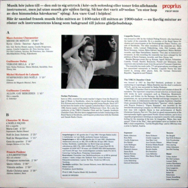 Charpentier, Dufay, de Lalande, Costeley, Roux, Poulenc, KFUMs Kammarkör, Stefan Parkman, Cappella Nuova – Musique De France, image 2