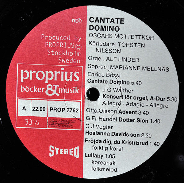 Marianne Mellnäs, Alf Linder, Oscars Motettkör, Torsten Nilsson – Cantate Domino, image 3