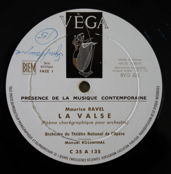 Ravel / Orchestre Du Théâtre National De L'Opéra Direction: Manuel Rosenthal – La Valse / Valse Nobles Et Sentimentales, image 3