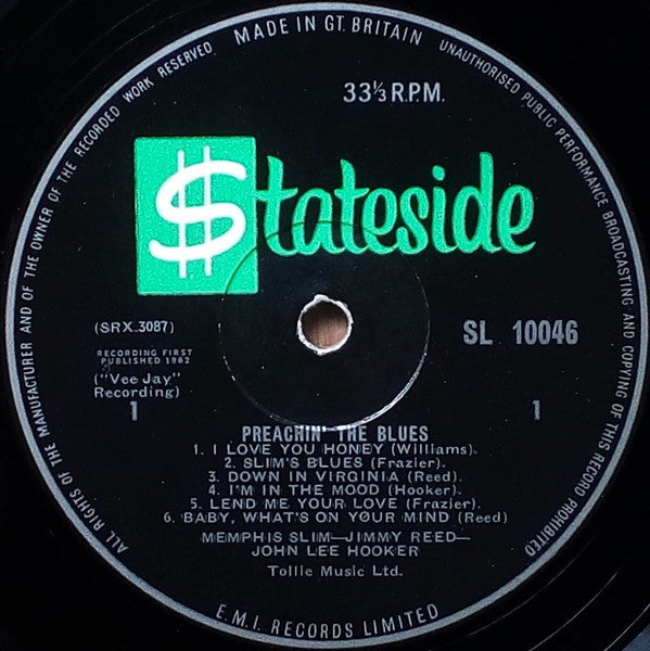 Memphis Slim, Jimmy Reed, John Lee Hooker – Preachin' The Blues, image 3