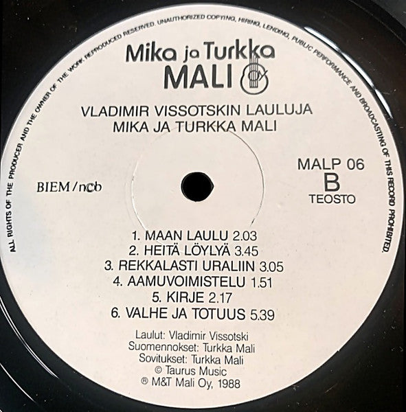 Mika Ja Turkka Mali – Vladimir Vissotskin Lauluja, image 4