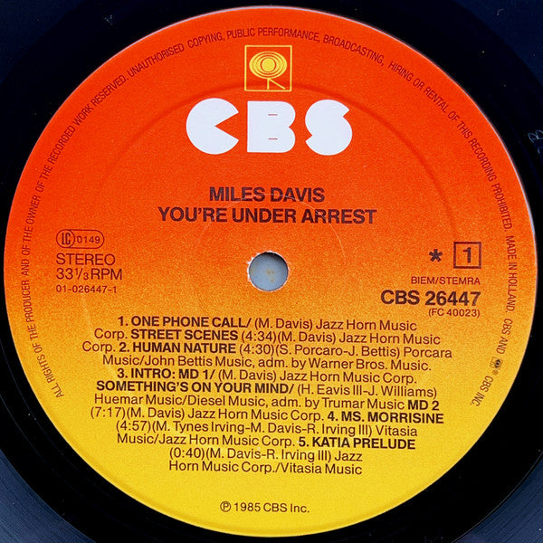 Miles Davis – You're Under Arrest, image 5