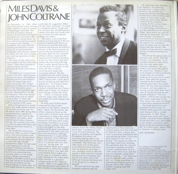 Miles Davis & John Coltrane – Live In Stockholm 1960, image 3