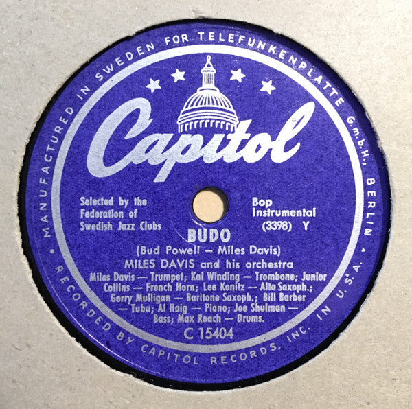 Front cover of Miles Davis And His Orchestra – Budo / Move, Capitol Records, Sweden