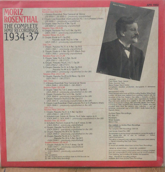 Moriz Rosenthal – The Complete HMV Recordings (1934-37), image 2