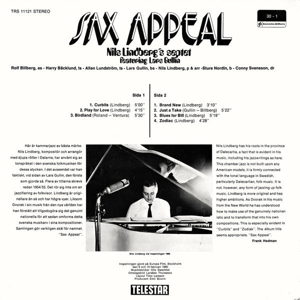 Nils Lindberg's Septet Featuring Lars Gullin – Sax Appeal, image 2