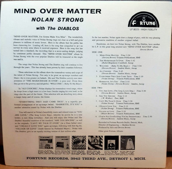Nolan Strong with The Diablos – Mind Over Matter, image 2