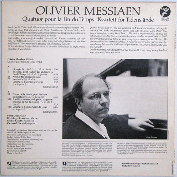 Olivier Messiaen – Quatuor Pour La Fin Du Temps - Kvartett För Tidens Ände, image 2